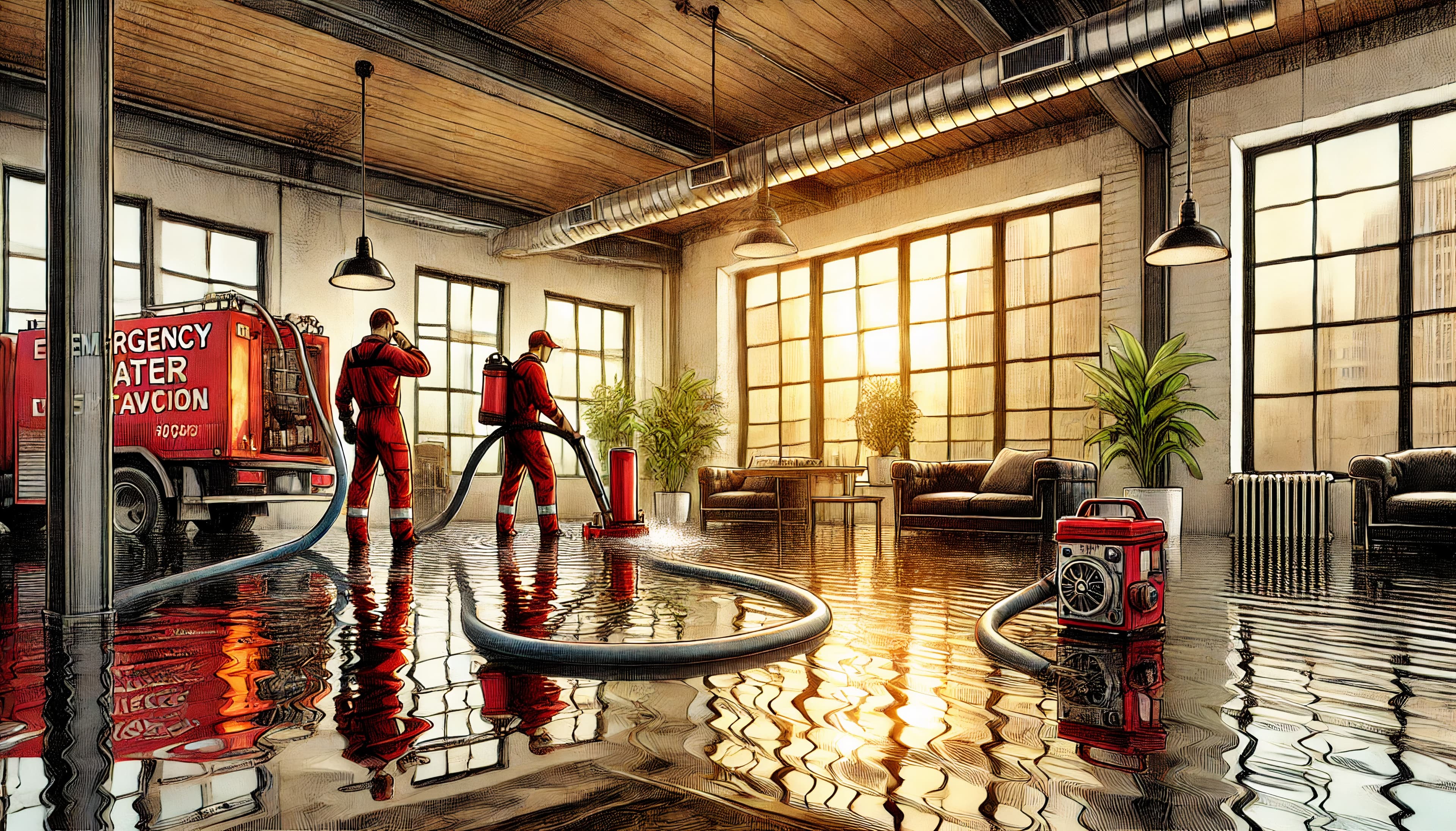 Professional emergency water damage restoration team responding to flood in Vancouver home - 24/7 service